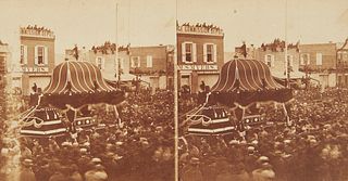 Ridgway Glover Lincoln's Funeral Procession Stereoview Photograph