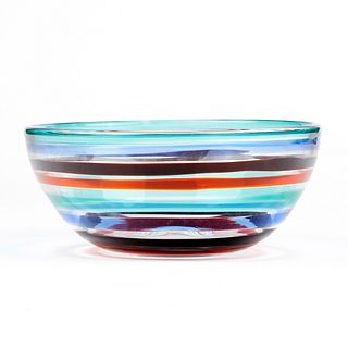 Paolo Venini Murano Art Glass Bowl Signed