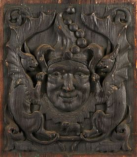 Royal Jester Carved Wood Panel - Clarence Johnson