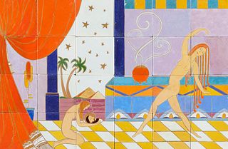 Kristof Slanina "Salome" WPA Art Deco Pottery Tiles