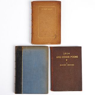 Grp: 2 Rupert Brooke Books - Rare 1st Ed. 1914 & Other Poems