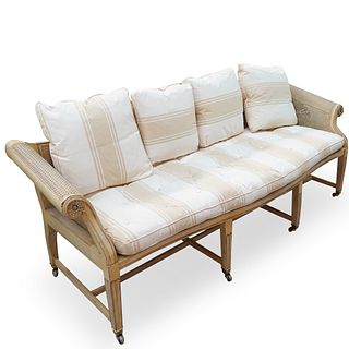 Baker Furniture Cane Wicker Sofa Bench