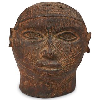 Antique African Benin Bronze Bust