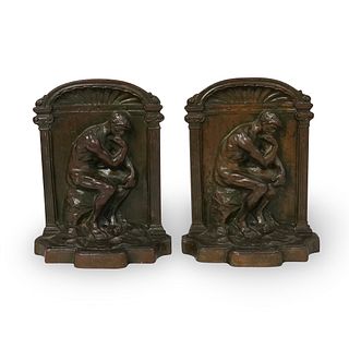 After Rodin "Thinker" Bronze Bookends