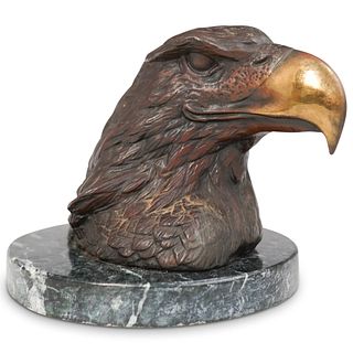 Houston Scott ( American, 20th Ct) Bronze Eagle Head Sculpture