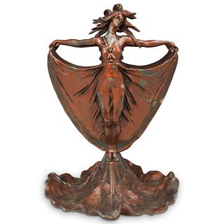 Art Nouveau Figural Metal Vase