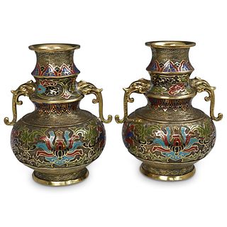 Japanese Cloisonne Enamel Vases