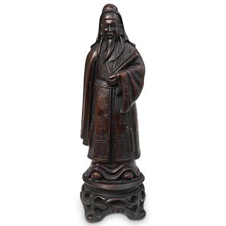 Chinese Hand Carved Hardstone Prophet Figurine