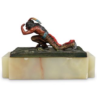 Cold Painted Native American Bronze