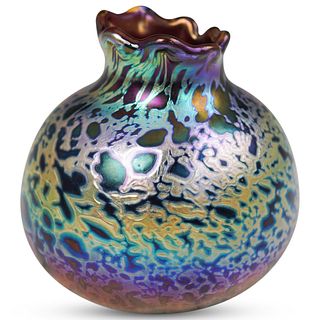 MC Harris Iridescent Art Glass Vase