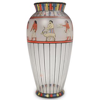 Egyptian Revival Glass Vase