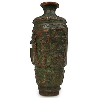 Neoclassical Relief Bronze Vase
