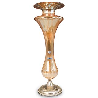 Tall Murano & Sterling Silver Vase