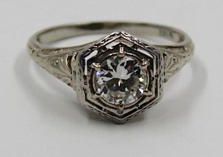 JEWELRY. Antique 18kt Diamond Ring.