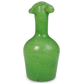 Blown Green Glass Vessel