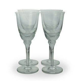 (4 Pc) Frosted Butterfly Wine Glasses