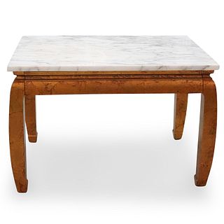 Gilt Wood Marble Top Cocktail Table