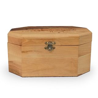 Judaica Carved Olive Wood Box