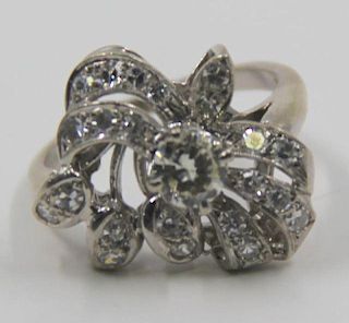 JEWELRY. 14kt White Gold and Diamond Ring.