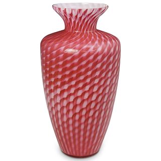 Murano Mezza Filigrana Style Glass Vase