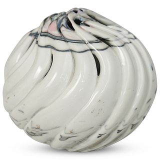 Signed Porcelain Swirl Bud Vase