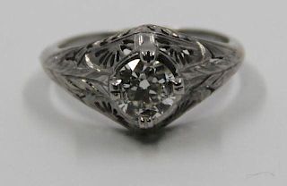 JEWELRY. 18kt Solitaire Diamond Ring.