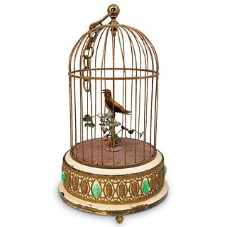 Antique French Automaton Bird Cage