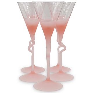 (5 Pc) Set of Frosted Glass Flutes