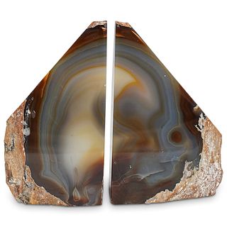Pair of Polished Agate Bookends