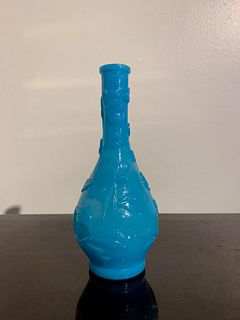 Chinese Turquoise Blue Peking Glass Vase, Republic Period, Early 20th Century - Courtesy Lotus Gallery