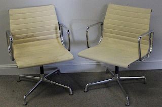 Pair of Eames Aluminum Office Chairs by Vitra.