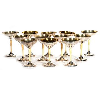 Lutz Sterling Silver and Composition Champagne Coupes