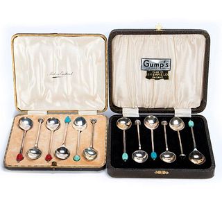 Sets of English Cased Cocktail Spoons