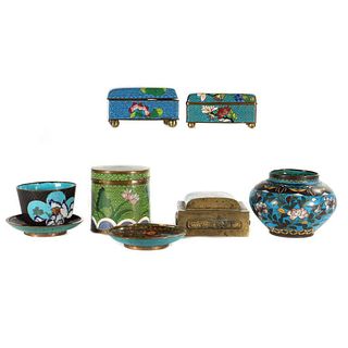 A Collection of Chinese Cloisonne Objects