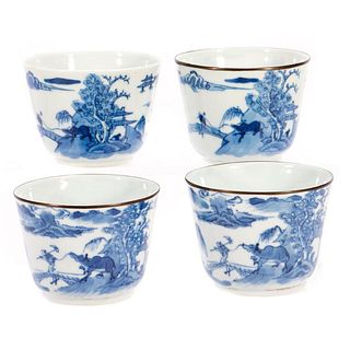 19th Century Chinese Blue and White Porcelain Tea Cups
