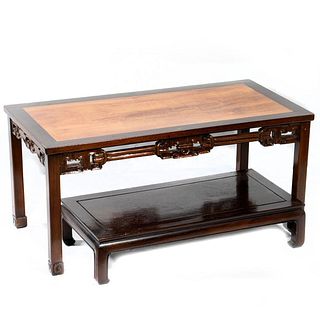Two Chinese Hardwood Low Tables