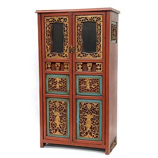Asian Painted and Gilt Cabinet