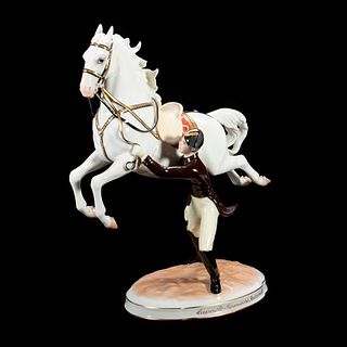 Vienna Porcelain Lipizzaner Figure of Horse and Trainer