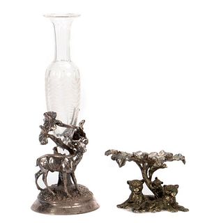 Meriden Silverplate vase and Decoration
