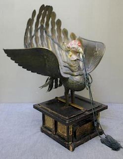 Unusual Asian Mixed Metal Sculpture of a Bird.