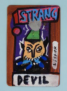 Anthony Lister Strang Devil Card Painting