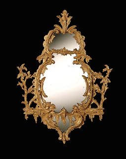 18th Century Chippendale Period Carved Giltwood Mirror