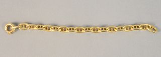 14K yellow gold chain bracelet tested as 14K, 14.9 gr.