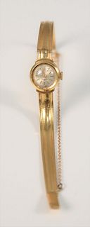 Incabloc 18K gold ladies wristwatch and band, total weight 18.9 gr.