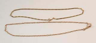 Two 14K gold watch chains, 24.6 gr.