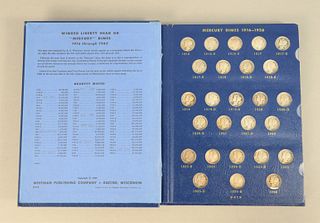 Complete set of Mercury dimes 1916 - 1945, including 1916D.