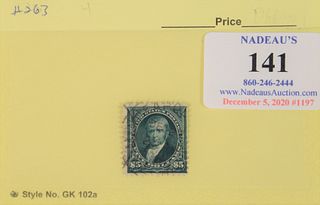 Five dollar John Marshall from 1894, used, Scott Catalog #263, catalog estimate $2,600, used F-VF.
