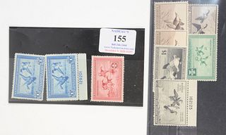 One dollar hunting permit (duck) stamps from 1934 and one dollar hunting permit (duck) stamps from 1935 and other hunting permit (duck) stamps, RW1-4: