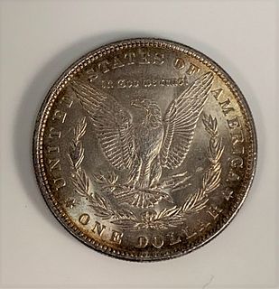 Morgan silver dollar, uncirculated.