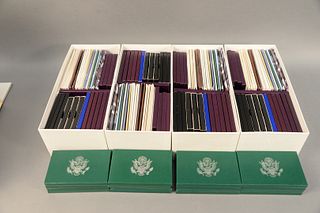Coin lot to include, four large box lots of proof and mint sets 1977 and up, 160 sets.